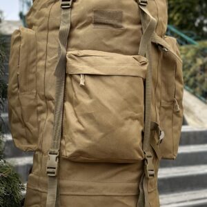 Тактичний військовий рюкзак-баул на 120л з алюмінієвим каркасом Койот