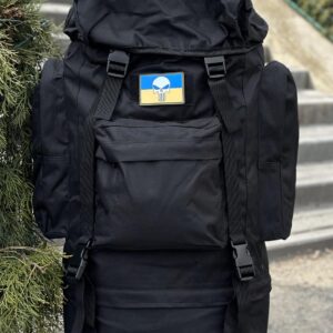 Тактичний військовий рюкзак - баул на 80-85л з алюмінієвим каркасом Чорний