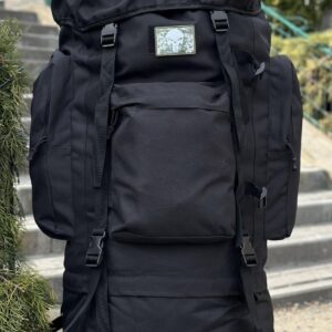 Тактичний військовий рюкзак-баул на 120л з алюмінієвим каркасом Чорний