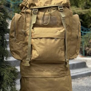 Тактичний військовий рюкзак - баул на 80-85л з алюмінієвим каркасом Койот