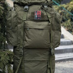 Тактичний військовий рюкзак - баул на 80-85л з алюмінієвим каркасом Олива